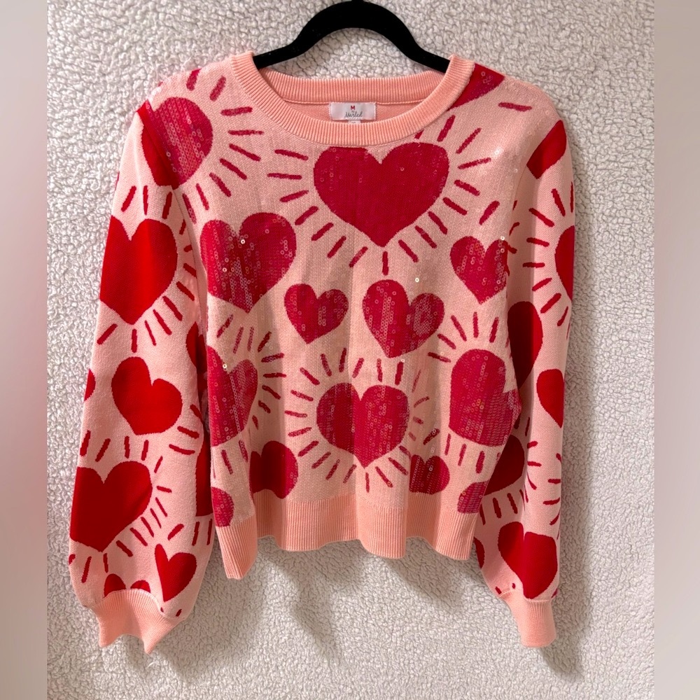 NWT M BY MARLED WOMENS SEQUINED ❤️ TOP
